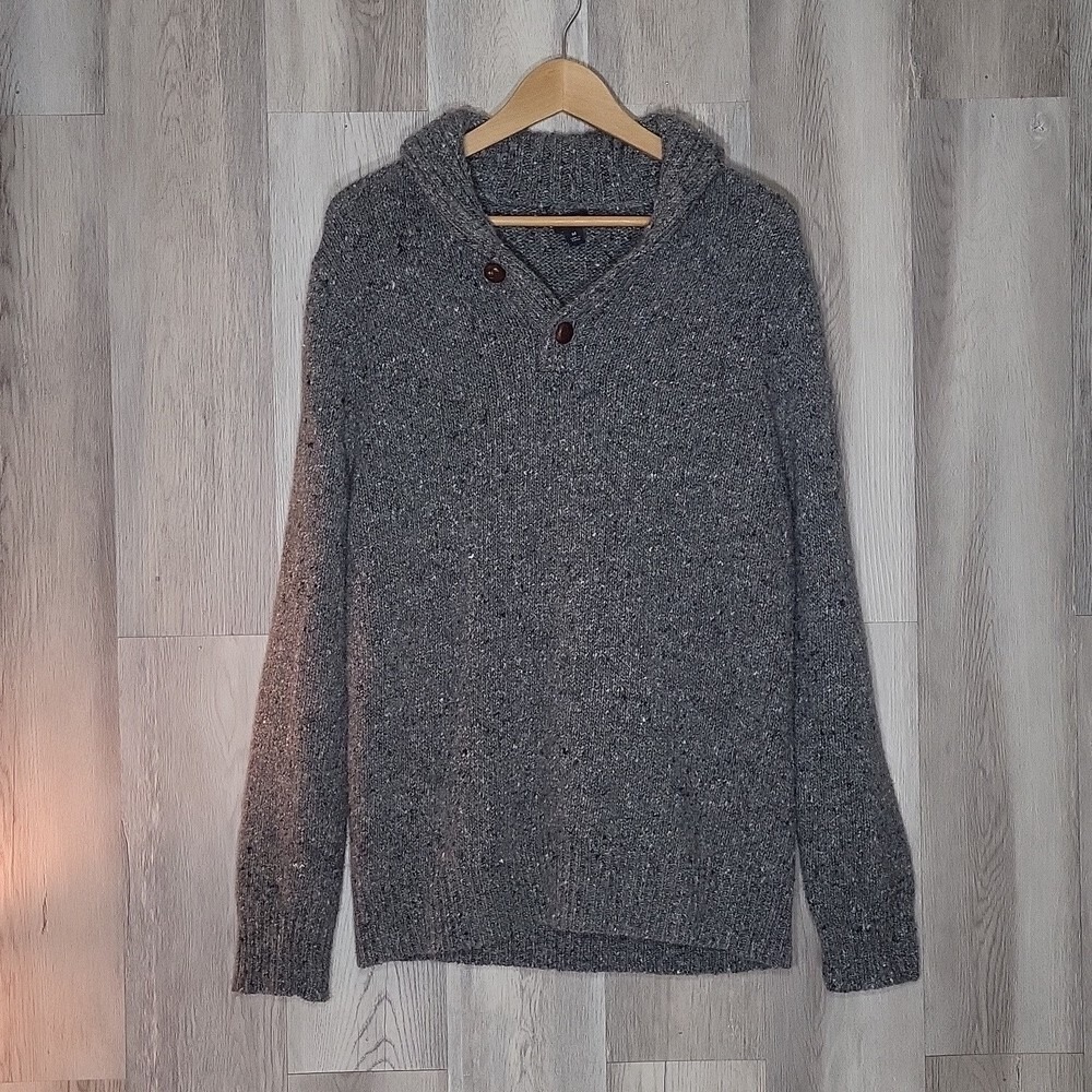 J Crew Mens Medium Wool Blend Shawl Collar Sweater Cozy Classic Style‎ Timeless